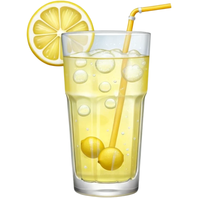 GLASS WITH LEMON FIZZ WATER WITHOUT STRAW emoji