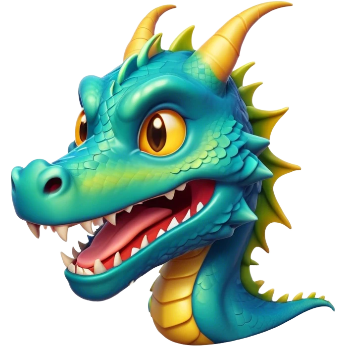 Cinematic Comical Dragon Portrait Emoji, Head tilted dramatically with an exaggeratedly amused expression, featuring a striking, glossy scaled body with bold, angular features and wide, expressive eyes filled with playful disbelief, Simplified yet hilariously expressive features, highly detailed, glowing with a slightly sassy, otherworldly glow, high shine, dramatic yet playful, stylized with an air of cheeky mythical mischief, soft glowing outline, capturing the essence of a spirited and over-the-top dragon that looks ready to breathe fire into internet fame instantly! emoji