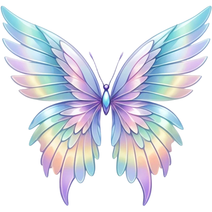 Sparkly glossy Pastel iridescent glass wings  emoji