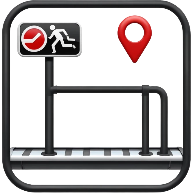 Map Panel – red route diagram, Subway Sign. emoji