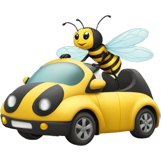 bee driving a car  emoji