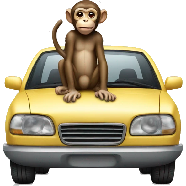 monkey on a car emoji