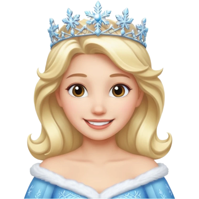 a smiling snow princess emoji