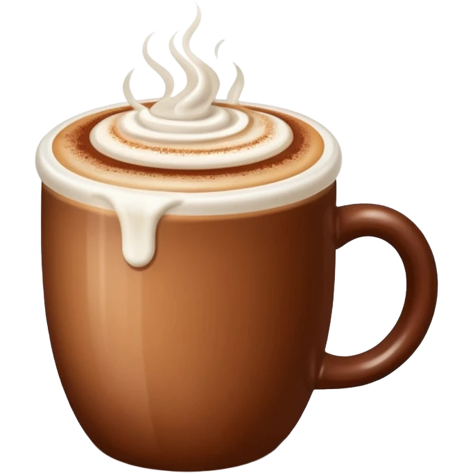 Cappuccino with frothy milk and a sprinkle of cocoa on top emoji