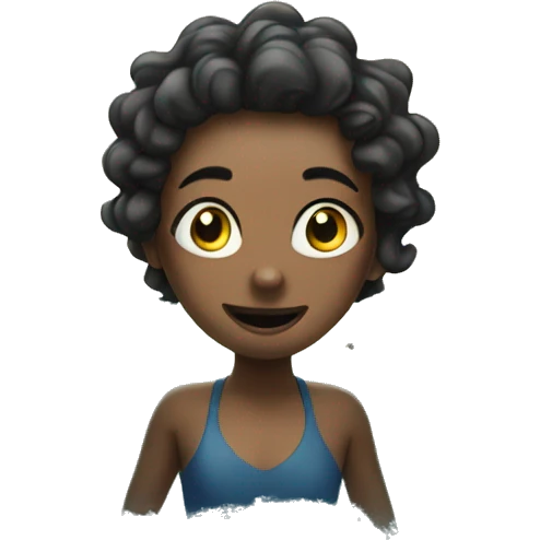 Crazy girl swimming in the sea emoji