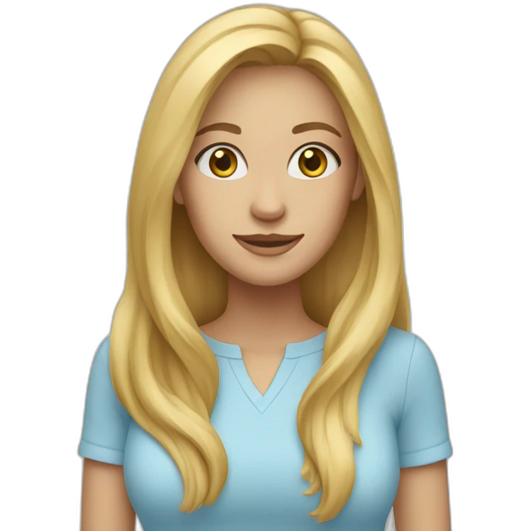 a blonde woman with long hair and a light blue shirt emoji