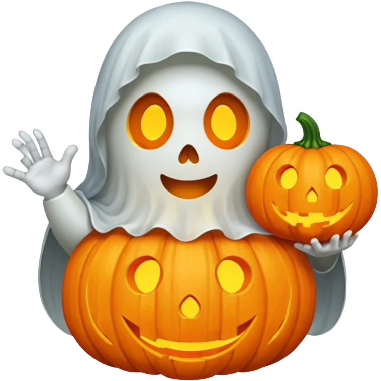 ghost holding pumpkin emoji