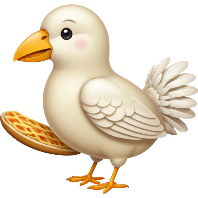 genera un emoji de una paloma comiendo migajas de pan emoji