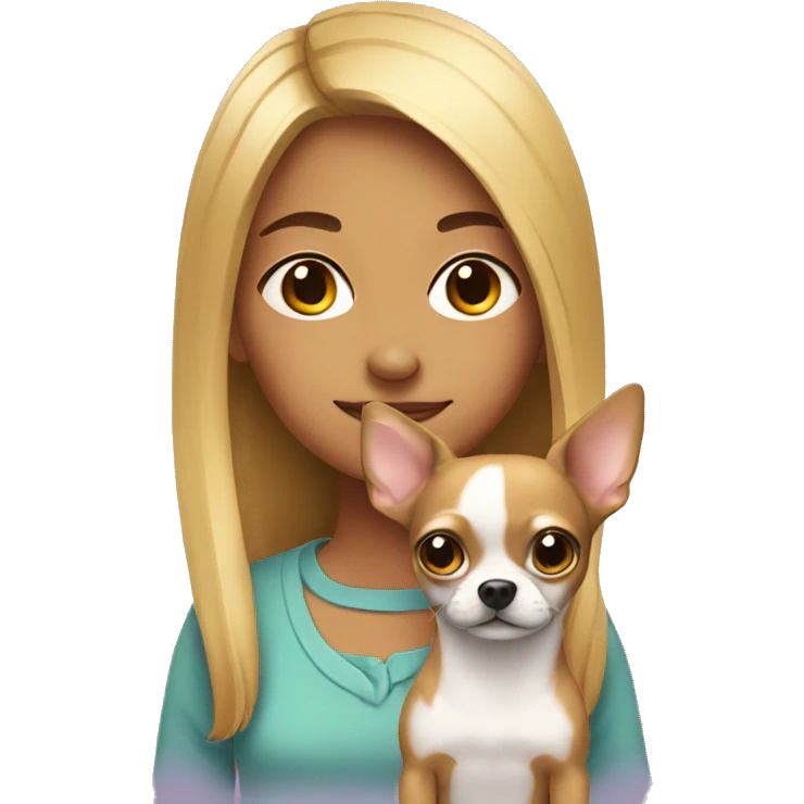 girl with chihuahua  emoji