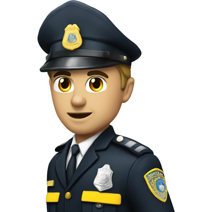 POLICIAL BRANCO APONTANDO UMA  emoji