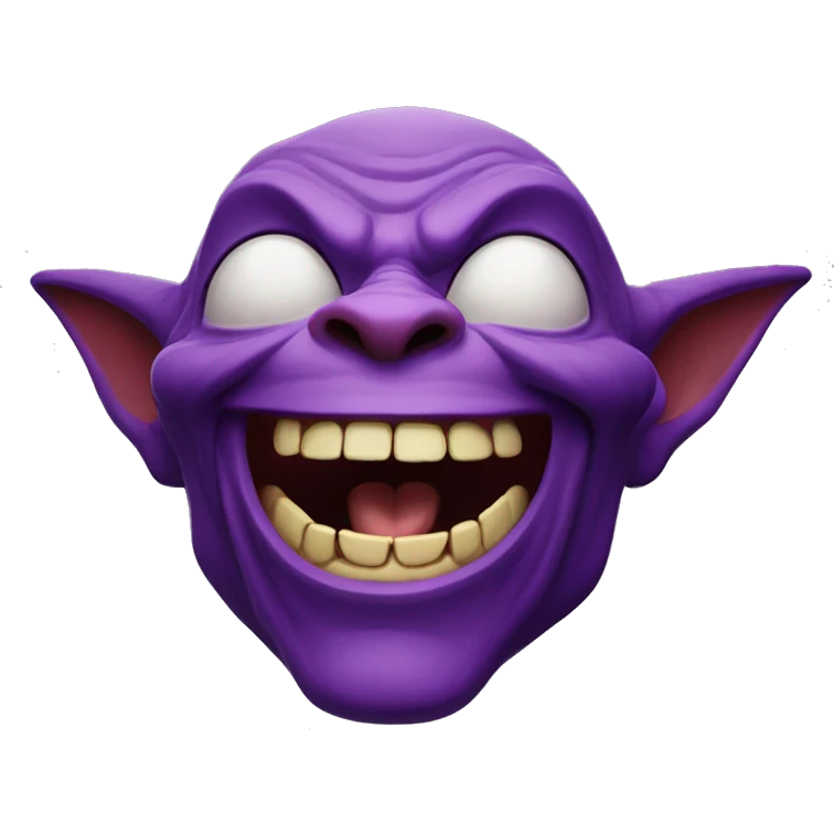 a purple goblin laughing out loud emoji