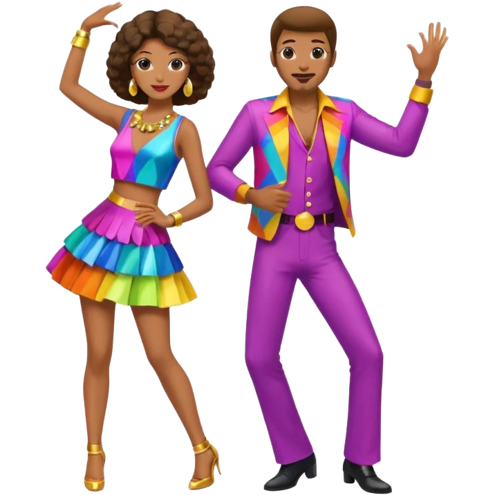 man and woman disco dancing emoji