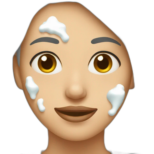 Woman with milk spilled on her face emoji