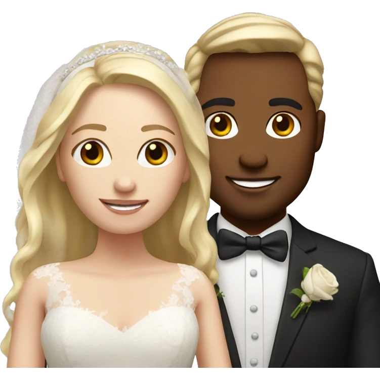 Realistic Wedding couple both with blond hair  emoji