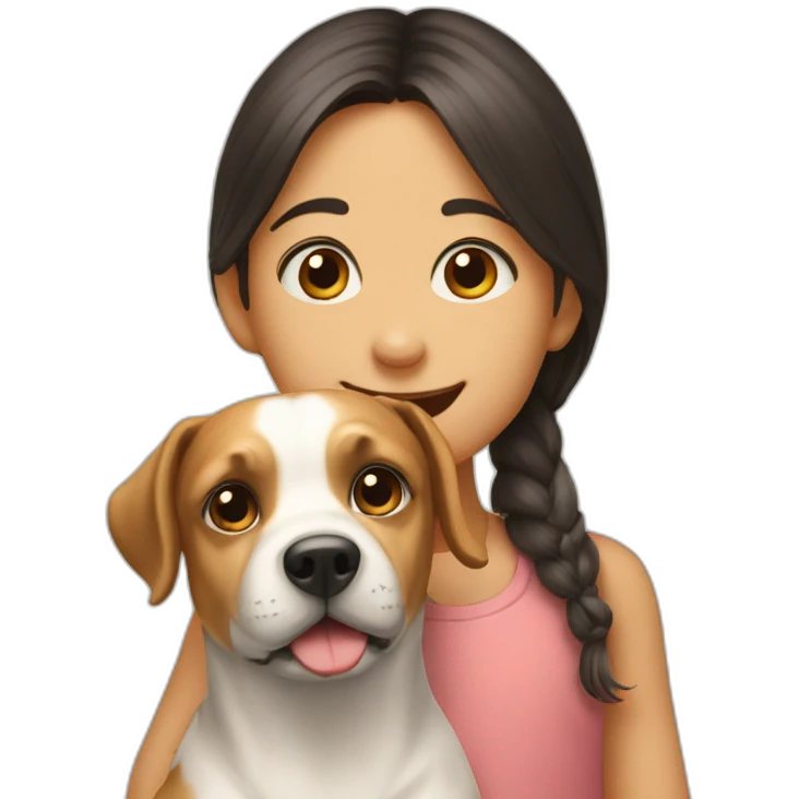 Chien et enfants emoji