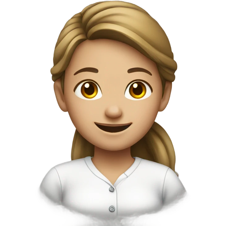 smiling girl in white shirt emoji