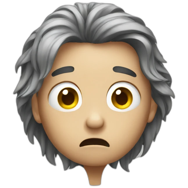 worried pulling hair emoji