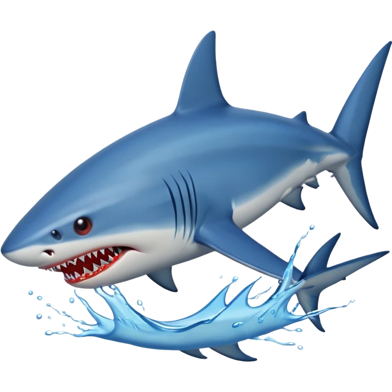 blue Shark attack efferct with blood emoji