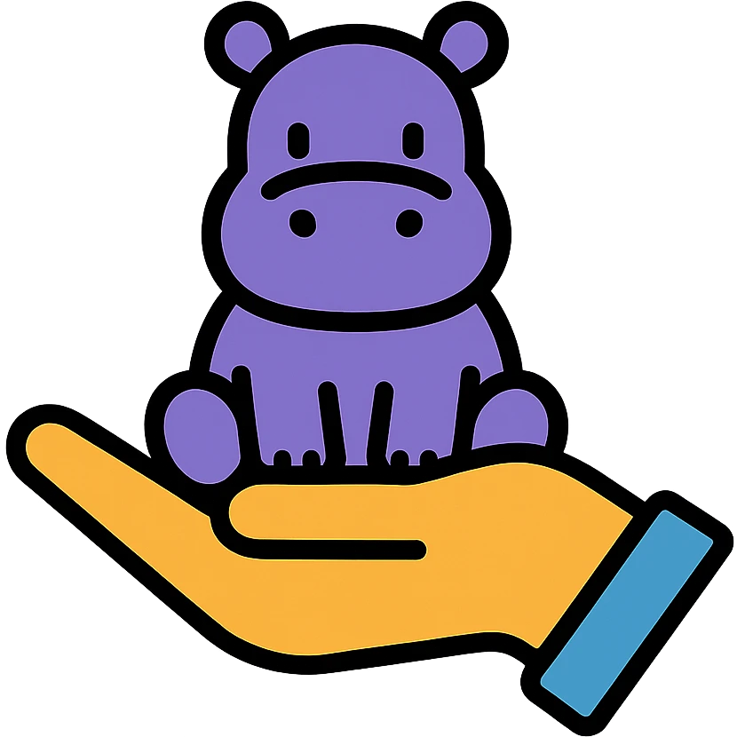 A little hippo in the hand emoji