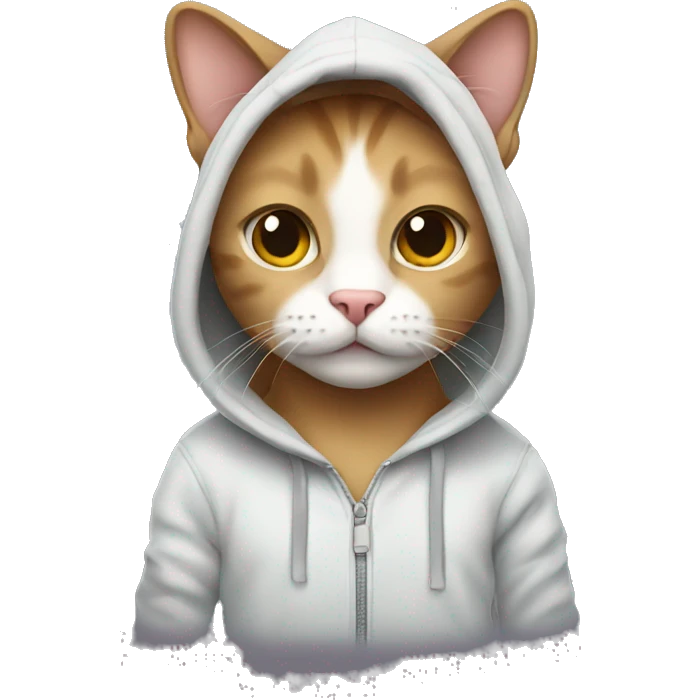 Cat wearing a hoodie emoji