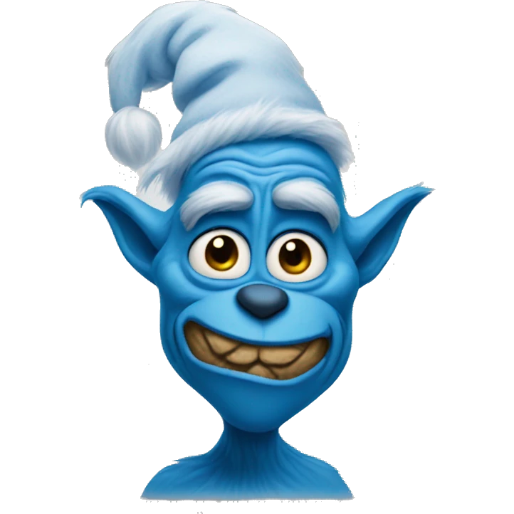 A blue grinch emoji