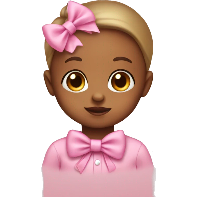 Baby wearing pink bow emoji