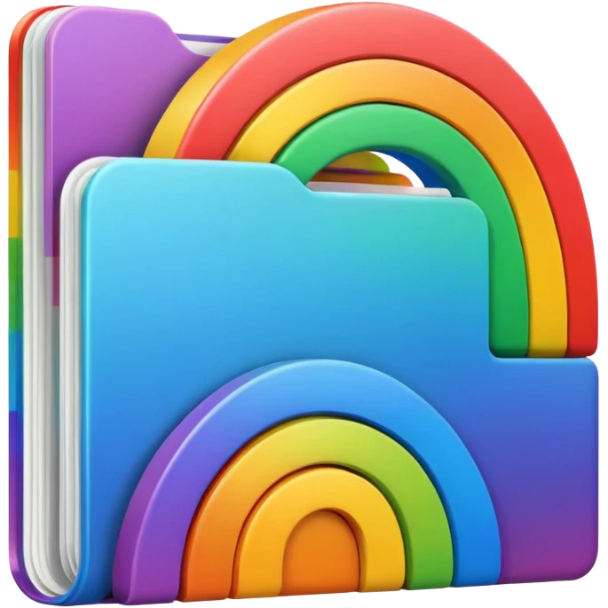 mac os mixed documents rainbow skeuomorphic emoji