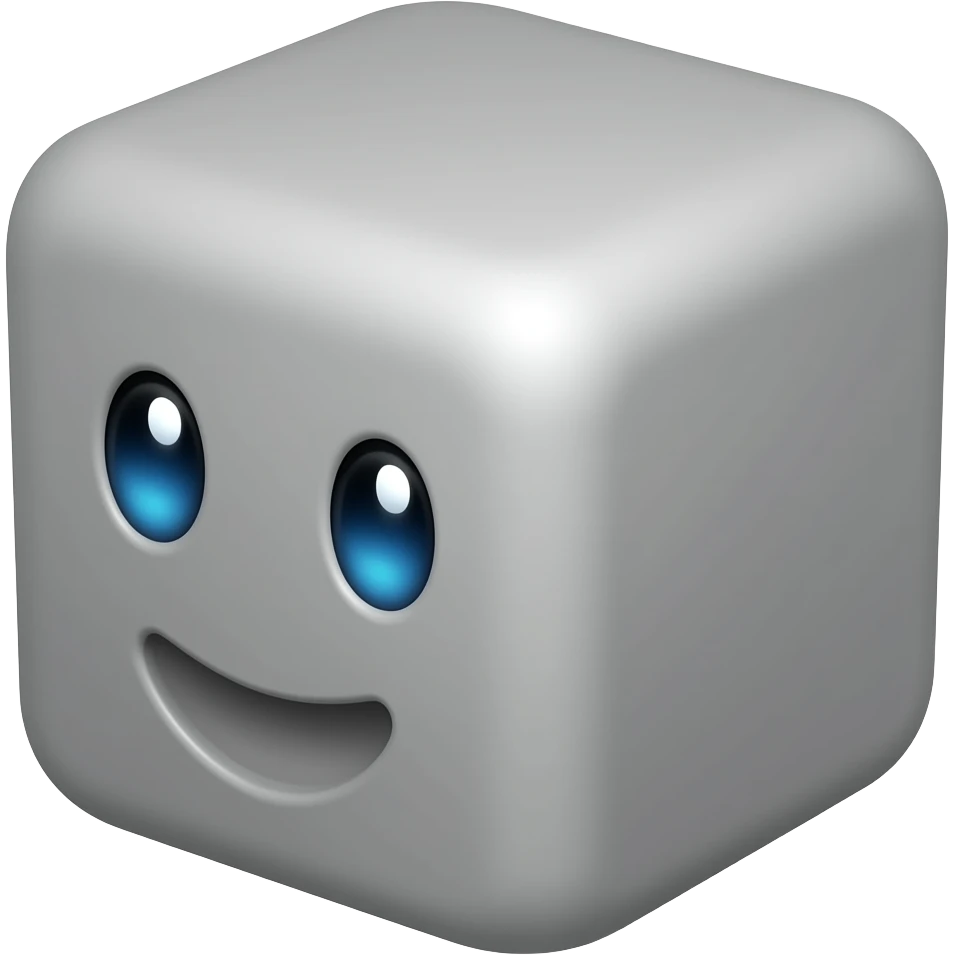 grey face cube emoji