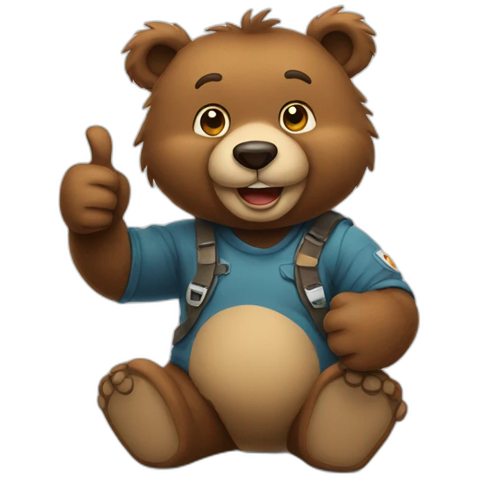 a bear doing thumbs up emoji