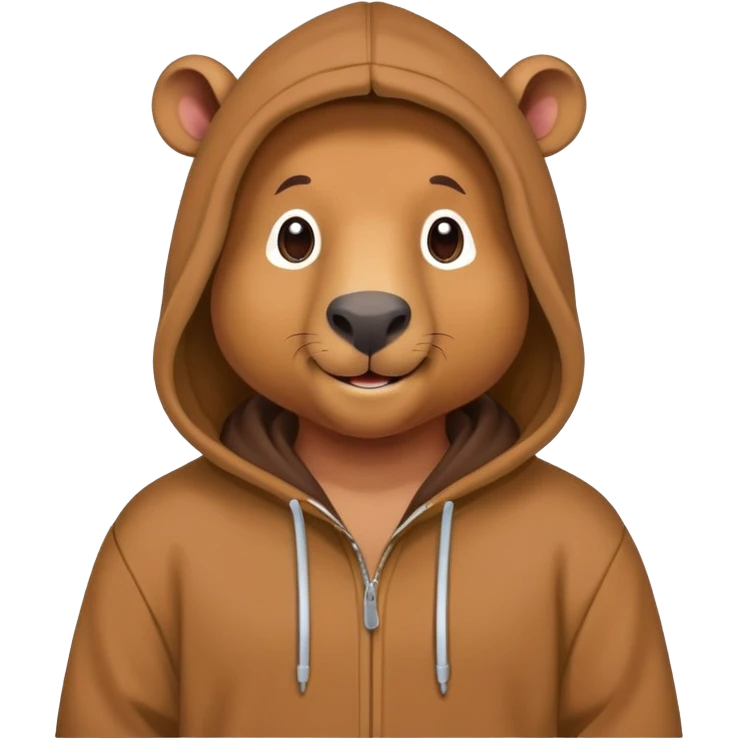 Men wearing a capybara hoddie emoji