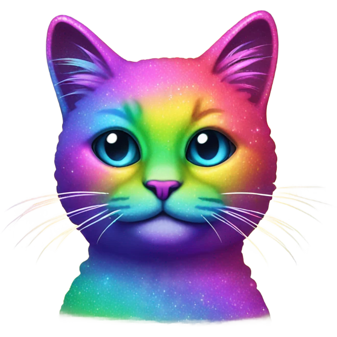 neon rainbow glitter cat emoji