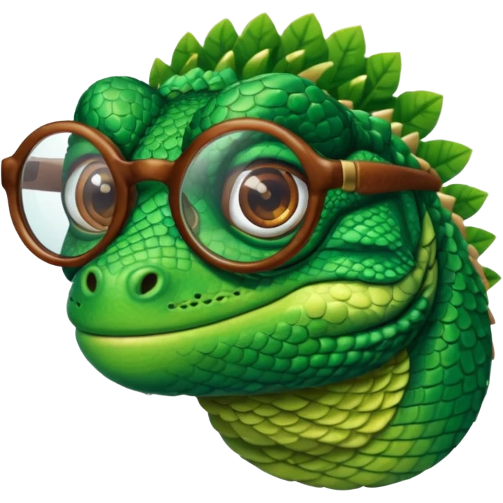 lizard wearing glasses emoji