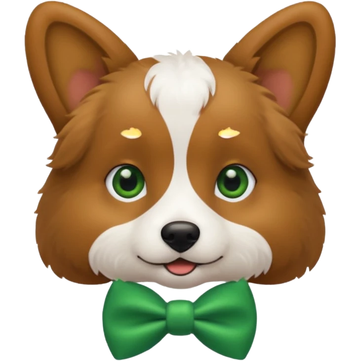 dog with a green bow tie emoji