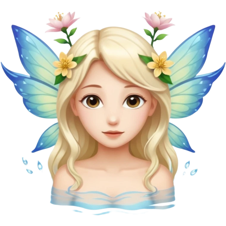 Water and blossom fairy emoji