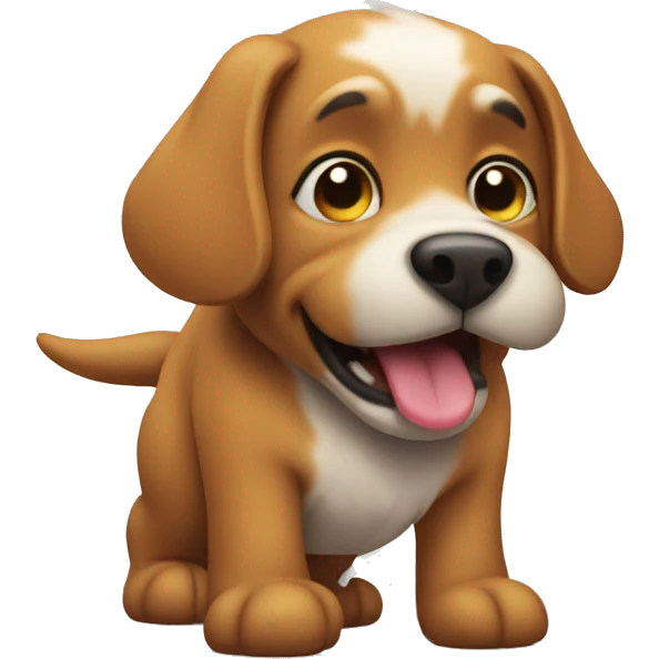 Dog going poo emoji