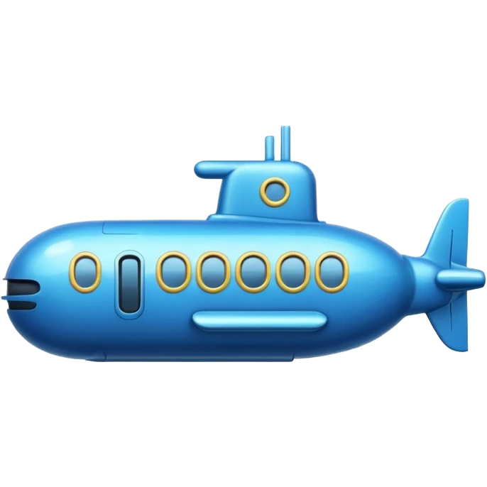 blue mini single submarine in cartoon  emoji