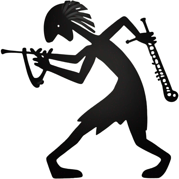 Kokopelli simple black emoji