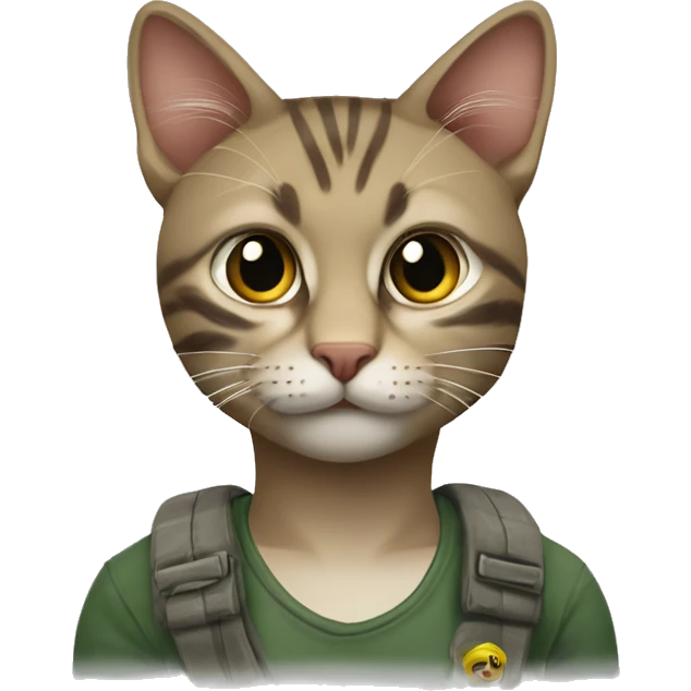 Пушистый котёнок с полосками на голове и спине emoji