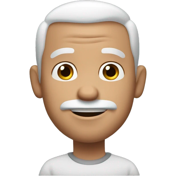 Pixar style, man with shaved head and silver goatee waving  emoji