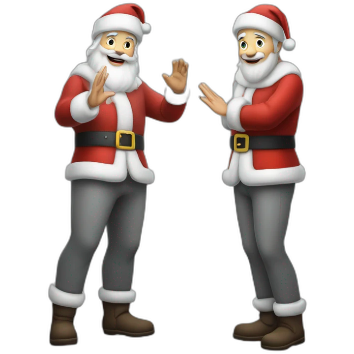 Full height Actively gesturing with hands pale skin Santa Claus in gray emoji