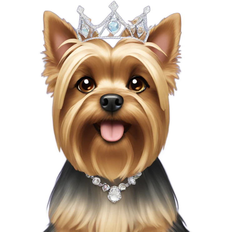 Yorkie dog wearing a tiara  emoji