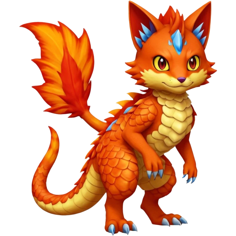 Gabite-Veemon-Digimon-Peppercat-Pokémon-Flamedramon-fusion-animal-hybrid-creature, Full body  emoji