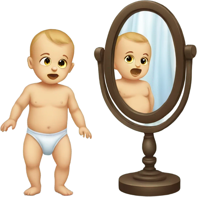 Baby staring at a mirror emoji