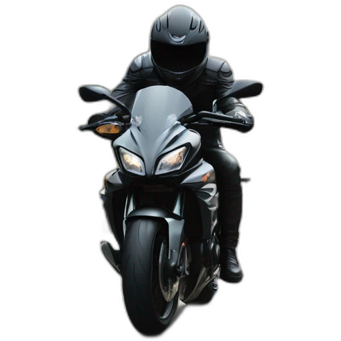 Un homme avec un casque de moto noir sur une Kawasaki Z800 noir emoji