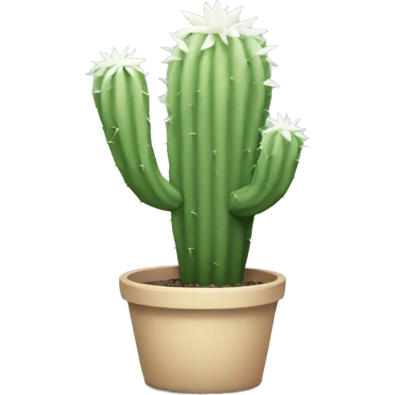 White color cactus emoji