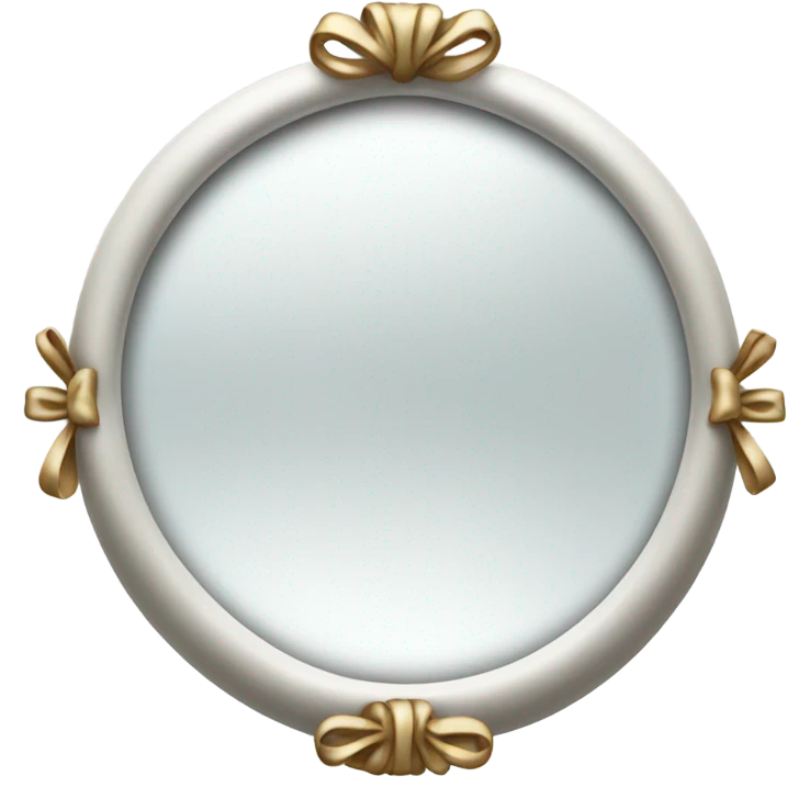 white mirror with bow  emoji