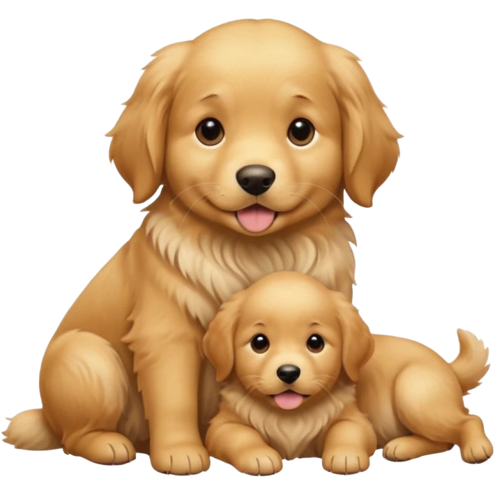 golden dog with its puppies emoji