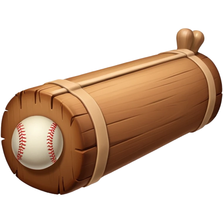 Une buche de bois avec une batte emoji