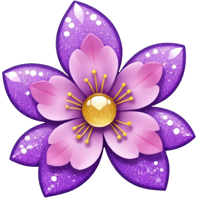 glitter purple and sakura emoji