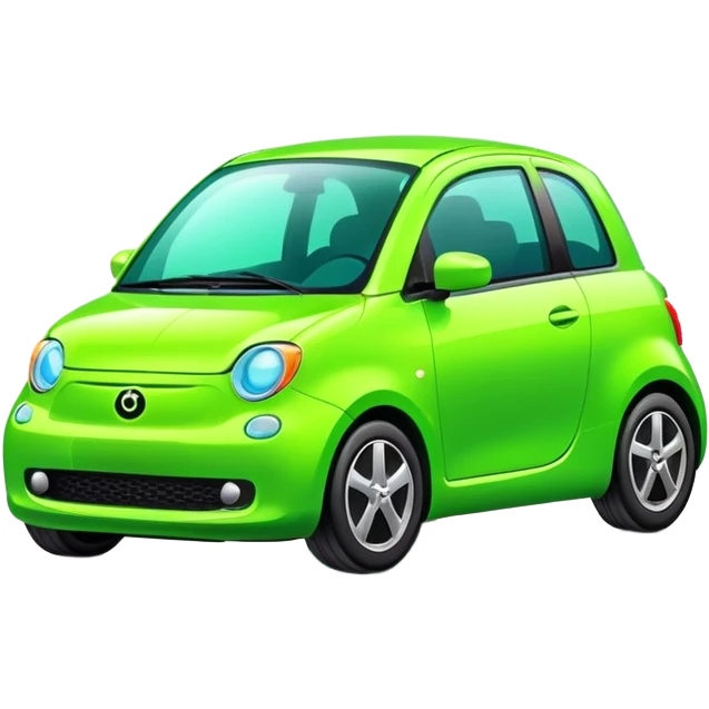 neon green compact car neon green emoji